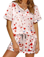 Ekouaer Women's Silk Pajama Set