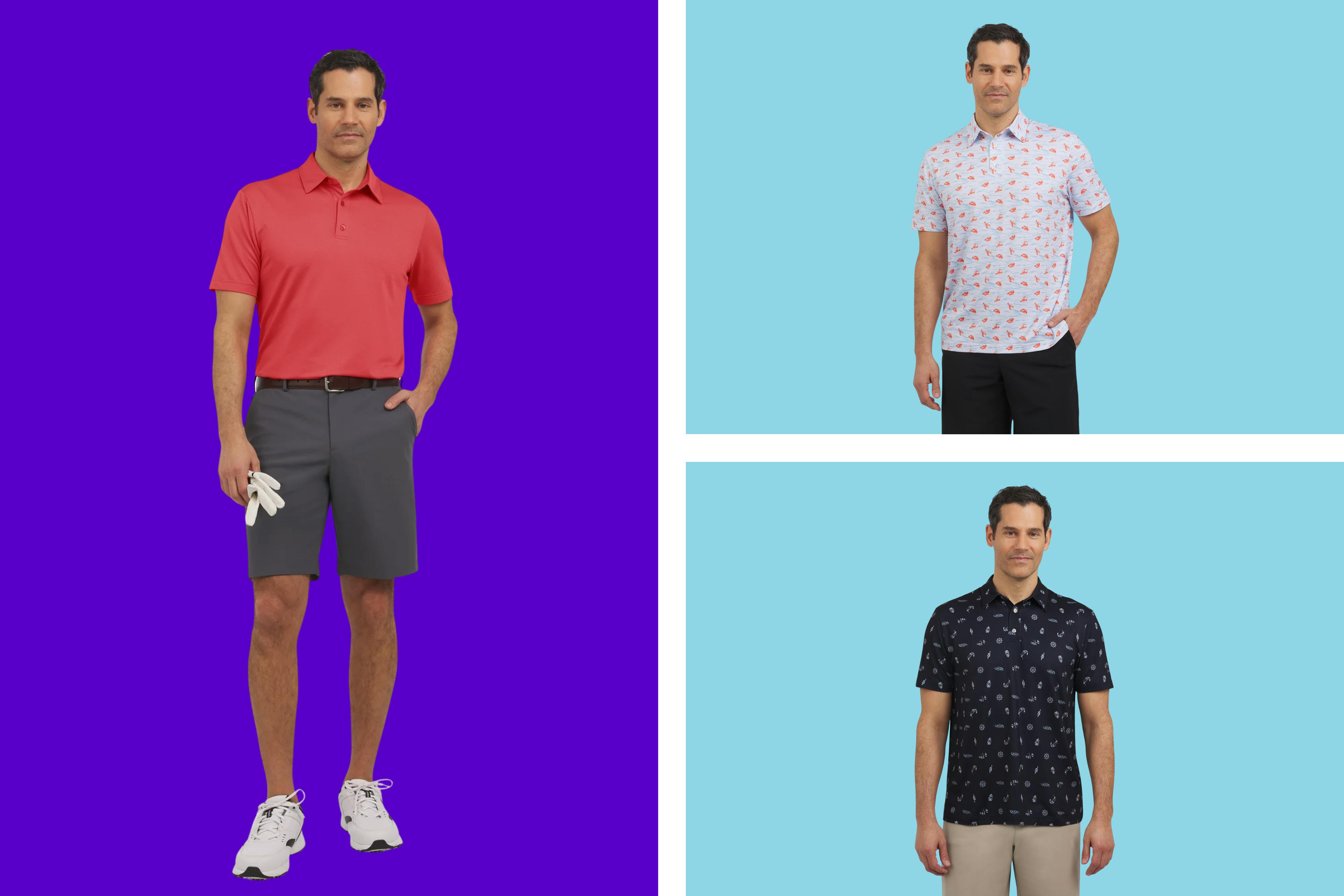 walmart chaps mens golf polo collage