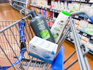 3 Dove products in Walmart shopping cart in store