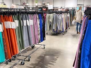 displays of lululemon leggings in outlet store