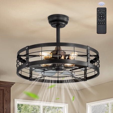 Cage Ceiling Fan with Light