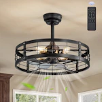 Cage Ceiling Fan with Light