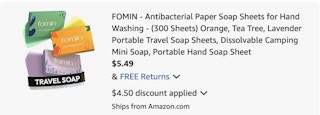 Fomin soap Amazon receipt