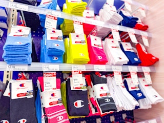 champion socks sitting on a target shelf