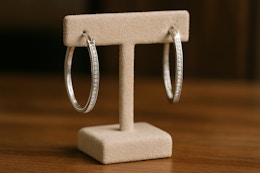 These $500 Diamond Hoop Earrings Are Just $20 Shipped to Your Door card image