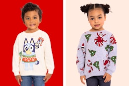 Holiday Toddler Sweatshirts, Now Only $7 at Walmart (Bluey and More) card image