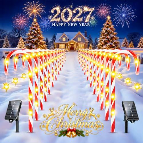 Solar Candy Cane Lights 24-Pack