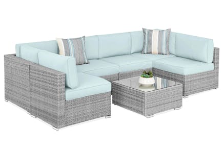 Modular Wicker Sectional Patio Set