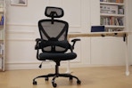 Ergonomic Office Chair, High Back Desk Chair Flip-Up Armrests, 2D Headrest, Wheels and Tilt Function 