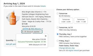 You can see a 10% cart abandonment discount applied when you view the item in your Amazon cart