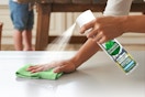 Seventh generation cleaner being used on table