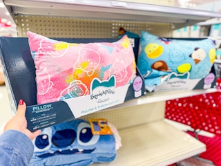 squishpillow gift sets sitting on a target shelf