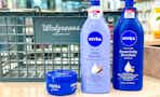 walgreens basket next to nivea lotions and creme