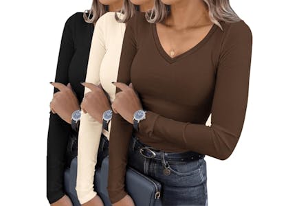 Women's Long-Sleeve Shirt 3-Pack