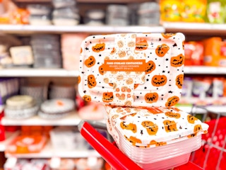 2 cook with color food container sets sitting on top a target cart