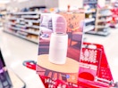 levoit air purifier sitting on top a target cart