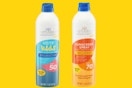 dollar general studio selection sunscreen on yellow background