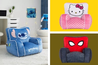 3 kids' character chairs side by side