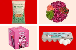 central market totopos, flowers, nixie, eggs 4-photo collage
