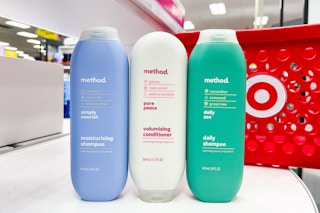 method shampoo and conditioner sitting on a target table