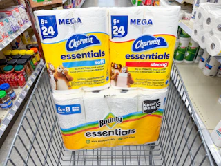 bounty and charmin paper products in walgreens cart