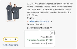 hoodie Amazon receipt