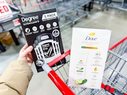 dove degree products in hand and in shopping cart