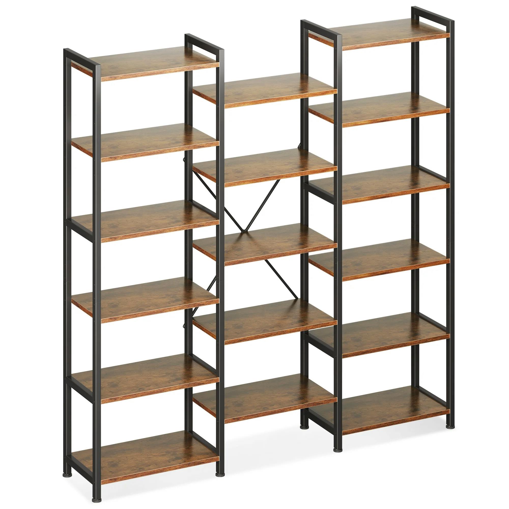 Triple Wide 6-Tier Bookshelf