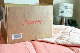 jcpenney box on bed