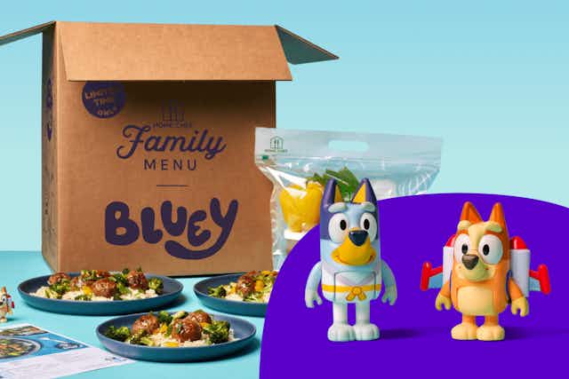 New Home Chef Bluey Meals, Up to 36% Off and Free Toy in Every Box card image