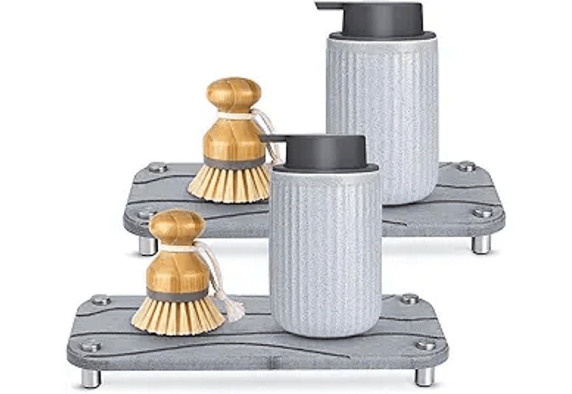 Water-Absorbing Stone Tray 2-Pack