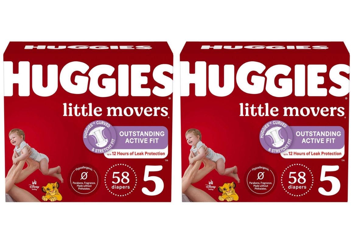 2 Huggies Little Movers Diaper Boxes
