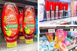 gain dish soap, rimmel, and venus razors side by side walmart cash 10/1/26