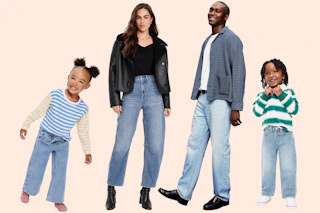 toddler and adults wearing jeans from Old Navy