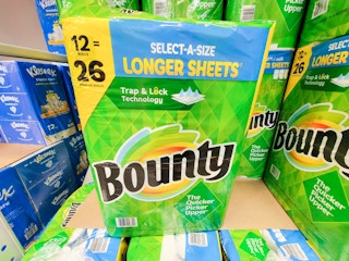 a 12 pack of bounty paper towels