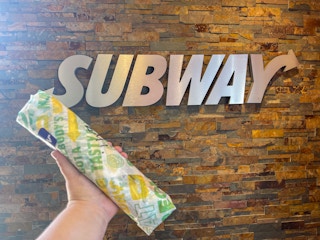 Subway Footlong Sandwich with Sign