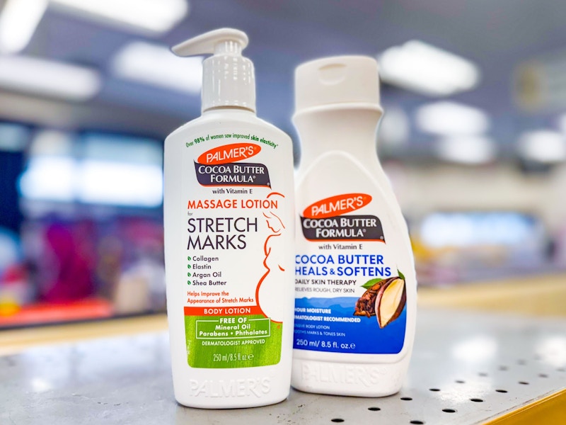 2 palmers cocoa butter lotions on a shelf