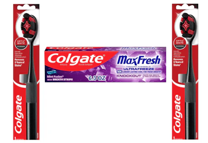 1 Colgate Toothpaste and 2 Colgate Toothbrushes
