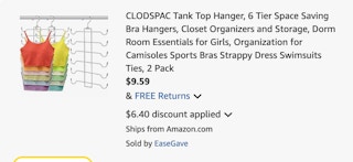 hangers Amazon receipt