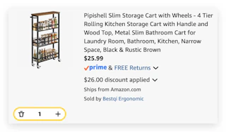 Pipishell Slim Storage Cart