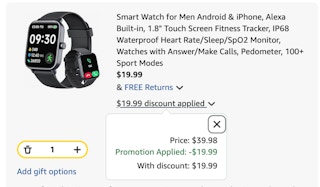smart watch Amazon receipt