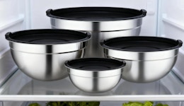 stainless steel mixing bowls with lids