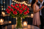Lifestyle image of a bouquet of fresh roses