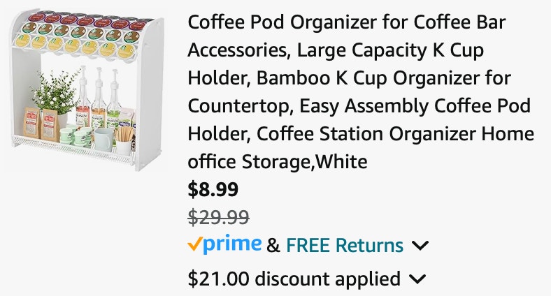 Lixple Coffee Pod Organizer for Coffee Bar Accessories