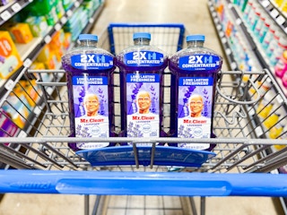 3 Mr. Clean Multipurpose Cleaners in Walmart shopping cart