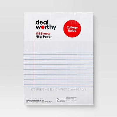 Dealworthy College Ruled Filler Paper