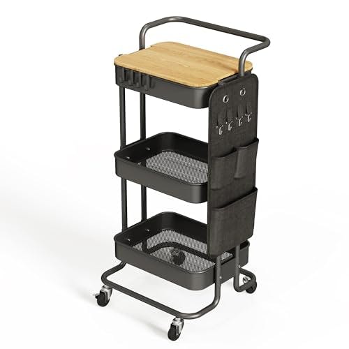 3-Tier Metal Utility Rolling Cart