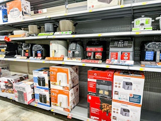 area shot of air fryers at walmart