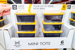 hand holding a pack of members mark mini totes