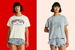 Two styles of Hello Kitty Women's pajama sets